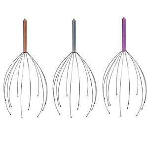 Hand Held Scalp Head Massager - Set of Three ( Colors May Vary )
