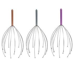 3-Pack Kikkerland Head Massager (Colors May Vary)