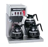 Bloomfield 8572D3F Koffee King Automatic Coffee Brewer, Low Profile, Pour-Over Option, Single, Faucet, 3-Warmer, Right Stepped, Stainless Steel, 17" Depth, 16 1/4" Width, 16 7/8" Height