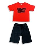 Mish Boys - Infant Boys Short Sleeve Short Set, Red, Navy