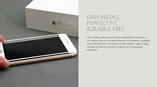 iPhone 6/6s Screen Protector,Corning Gorilla Glass Screen Protector (4.7"")- [Tempered Glass] Full cover with Black Border, Ballistics Glass, 99% Touch-screen Accurate, 0.4mm, Ultra-clear Glass Screen Protector Perfect Fit for iPhone 6 6S (4.7 inch ONLY) Maximum Screen Protection from Bumps, Drops, Scrapes, and Marks