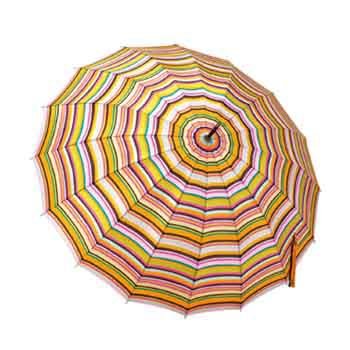 TOTES brella walker 16K 16本骨傘 OG/PK stripe 22023