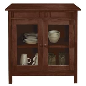 Mission style Two door Console With Glass Doors, TWO-DOOR, CHESTNUT by Home Decorators Collection
