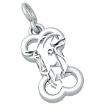 Bark Avenue Jewelers- Sterling Silver Zodiac Pendant- Capricorn- Large