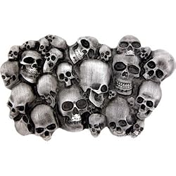 Skull Heads Belt Buckle