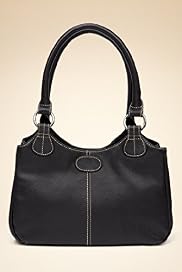 Leather Double Handle Twin Stitch Handbag