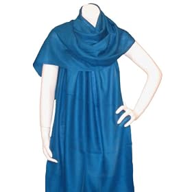 Electric Blue - Soft Silk & Pashmina Shawl, Wrap or Sarong