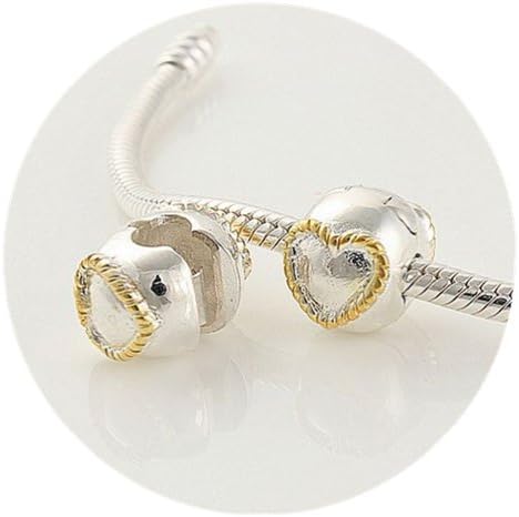 Duman 1pc 925 Sterling Silver Clasp Clip Heart Charms Stopper Beads Fit Pandora Bracelets