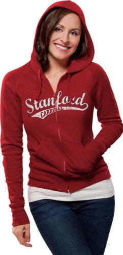 Stanford Cardinal Women's Distressed Tail Sweep Full Zip Hooded Sweatshirt