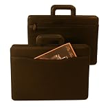Black Executive Nappa Leather Zip Briefcase 351210BLK