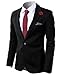 H2H Mens Fashion Slim Fit Blazer with Button Strap Collar