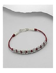 Red Cotton Waxed Thread Bracelet In 92.5 97