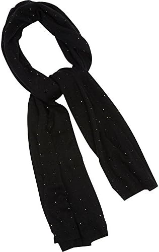 Kinross Cashmere Crystal Studded Oversize Scarf (Black)