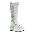 4 1/2 Inch Platform Knee Boots MENS SIZING UV Neon Boots Light Up Cyber Goth Boots White Green