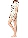 VENTELAN Women's Cute Owl Printed Sleepwear Pajama Sets Comfy Summer Shorts Beige Large(USA Size:12-14)