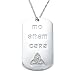 Sterling Silver Diamond Celtic Mo Anam Cara Dog Tag Pendant, 18 (1/10 cttw, J-K Color, I2-I3 Clarity)