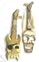Set /2 Skull Pirate Guitar Mask Plaques - Tiki Decor - New