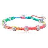 925 Sterling Silver White Swarovski Crystal Fashion Shamballa Anklet