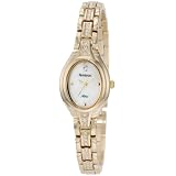 Armitron Women's 75/3991MPGP Swarovski Crystal Accented Gold-Tone Mother-Of-Pearl Dial Bracelet Watch