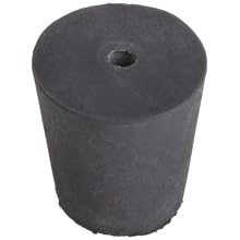 American Educational Imported Black Rubber Stopper with 1-Hole, 24mm Top Diameter, 18mm Bottom Diameter, 3 Size, 25mm Length (5 lb Bag)