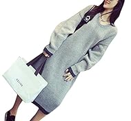 Polyester Winter Long Sleeves Sweater  Dress
