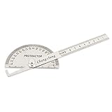 uxcell ルーラー　数学ツール　丸いヘッド　ステンレス製　測量ツール　シルバートーン