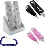 Gizmo Dorks Wiimote Charging Dock Bundle Set (Black/Pink) for the Wii
