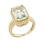 10k Yellow Gold Green Amethyst Ring, Size 7