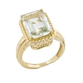 10k Yellow Gold Green Amethyst Ring by Amazon.com Collection
