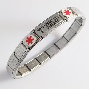 Parkinson's Disease Medical ID Alert Italian Charm Bracelet