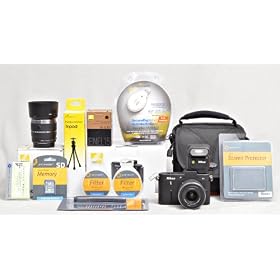 NIKON 1 Black V1 2 lens kit - w/ 10-30mm & 30-110mm lenses + SB-N5 flash & MORE!