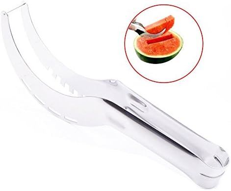 Stainless Steel Watermelon Slicer Corer Cutter Knife Fruit Peeler Melon Server Tongs-Smart Kitchen Gadget
