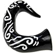 BONE PLUG BLACK FISH HOOK WITH WHITE DESIGN 6g - Sold Individually
