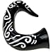 BONE PLUG BLACK FISH HOOK WITH WHITE DESIGN 8g - Sold Individually