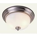 Home-Basics-91 - 2 Light Flush Mount Ceiling Lighting Fixture - Brushed Nickel - B1823