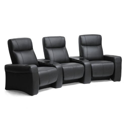 Baxton Studio Spotlight Leather Home Theater Seating, Black Picture