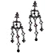 Purple Circles And Squares Chandelier Dangle Earrings