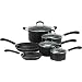 T-fal E938SA74 Professional Total Nonstick Oven Safe Thermo-Spot Heat Indicator Dishwasher Safe 10-Piece  Cookware Set, Black