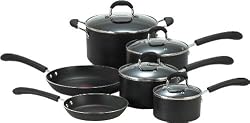 T-fal E938SA74 Professional Nonstick 10-Piece Cookware Set, Black