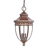 Castle Ridge Hanging Lantern in Mossoro Walnut with Silver