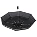Arcadia Outdoors Vented Windproof Travel Umbrella with Reflective Edge - Black Auto Open/Close
