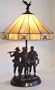 Viet Nam Memorial '3 Soldiers' Stained Glass Lamp