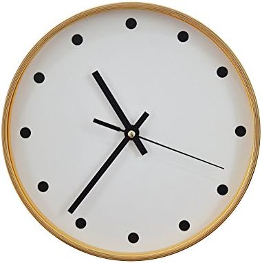 MISUE Silent Wall Clock Natural Wood 10-inches Wood Frame NO-Ticking Decorative Sweeping Vintage Wooden Clocks