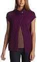 Izod Women's Short Sleeve Solid Funnel Neck Cardigan