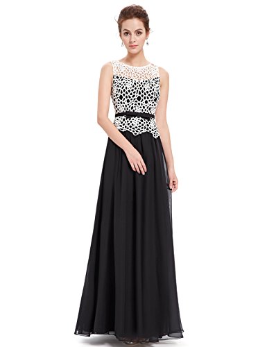 Ever Pretty　レディース　ラウンドネック　袖なし　上品なレース　ハイウエスト　マキシ丈　パーティー　発表会　演奏会　ロングドレス　ワンピース08429