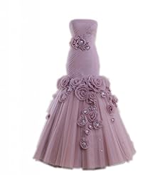 Strapless Lace-Up Rayon Evening Dress 