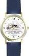 Habit 7 - Renew the Soul (Spanish Text) - DELUXE TWO-TONE WATCH from THE 7 HABITS - WATCH COLLECTION BY WATCHBUDDY&reg; - Arabic Numbers - Blue Leather Strap-Size-Women's Size-Small