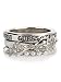 GUESS Bow Pearl Three Ring Set - Size 7, SILVER