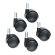 TaskMaster Hard Floor Casters, Black, 5/Set