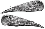 Reflective Inferno Gray Motorcycle Gas Tank Flame Decals